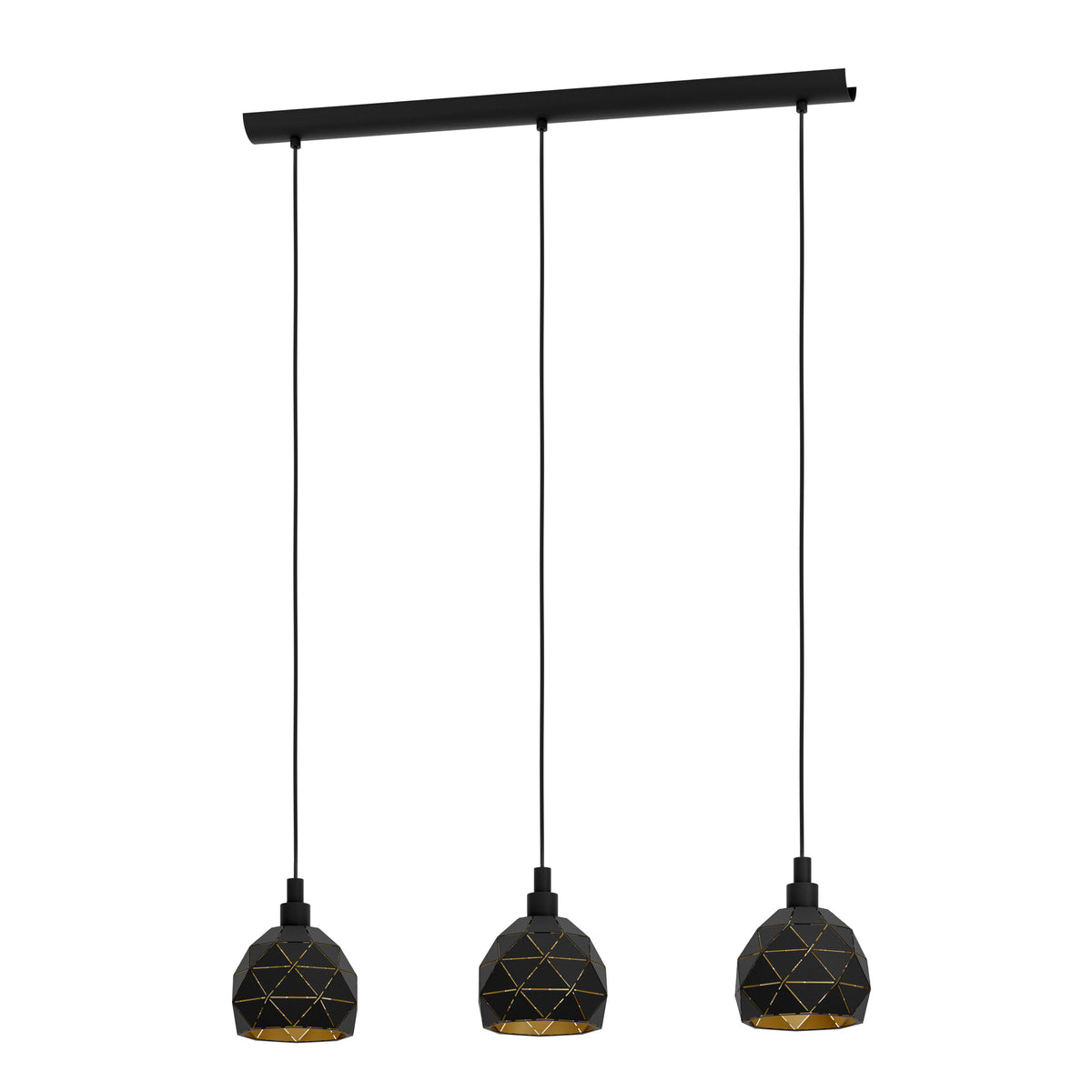 EGLO hanglamp Roccaforte - e14 - 75 cm - zwart/goud