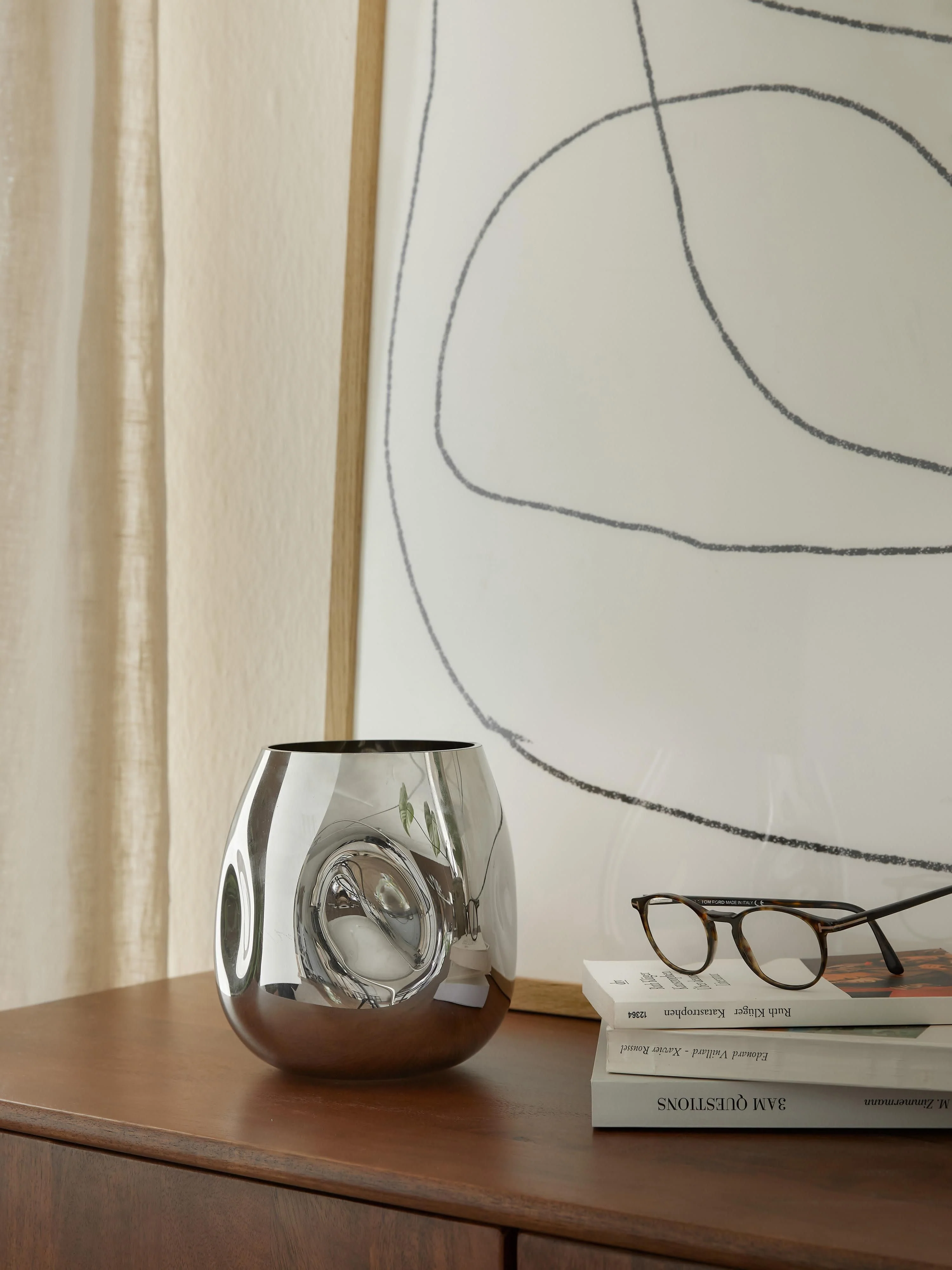 Mundgeblasene Glas-Vase Mirror, H 17 cm