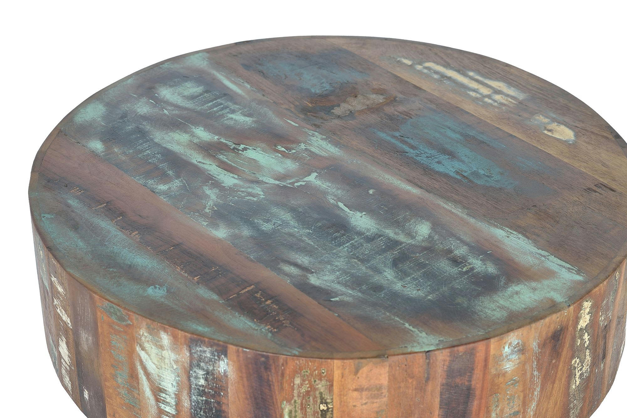 - Table en bois recyclé et pieds en métal