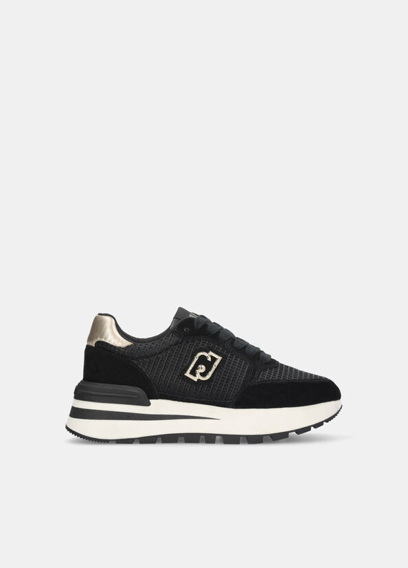 Sneakers in suede e mesh