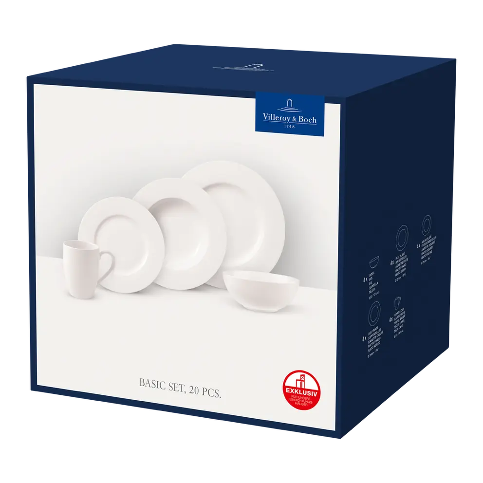 Geschirrset 20-teilig Basic White