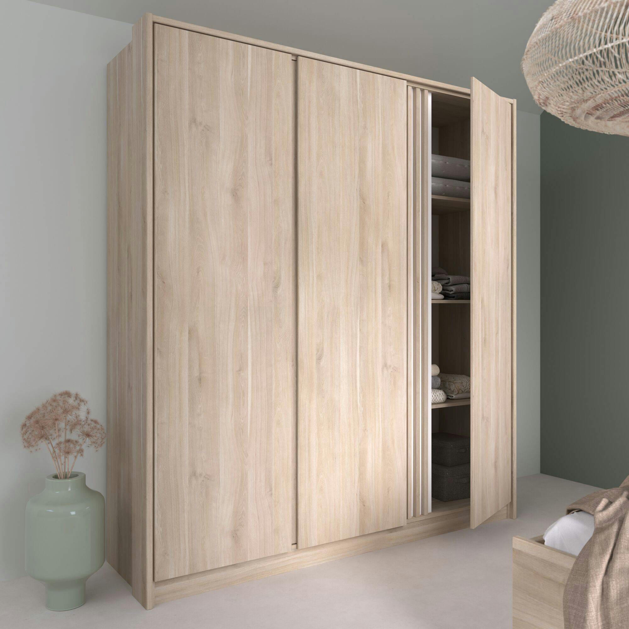 PALMYRE - Armoire 3 portes effet bois