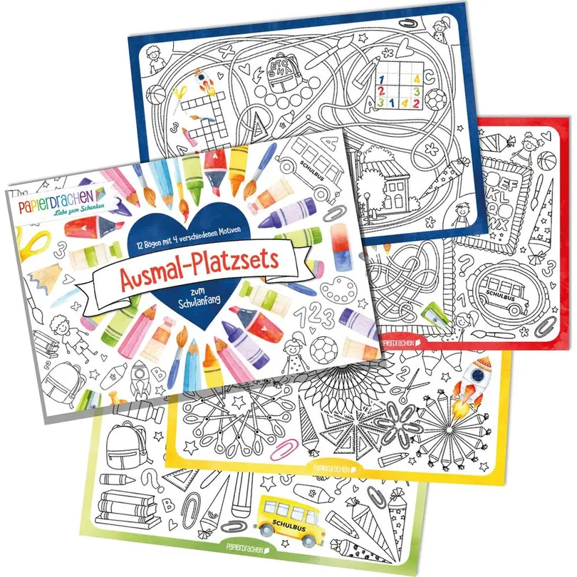 Ausmal-Tischset 12er-Set Aquarellum