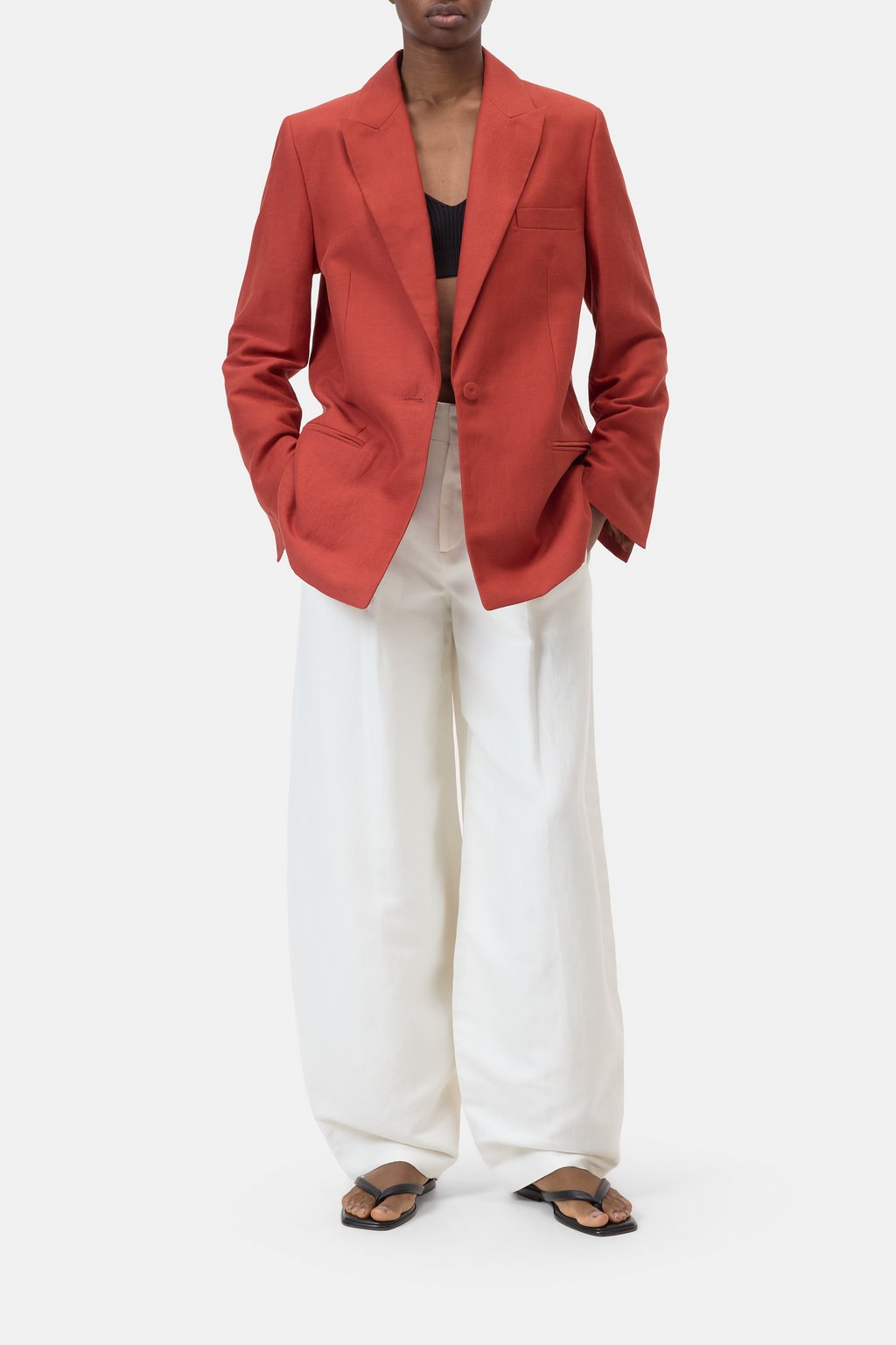 Blazer aus Leinen-Viskose-Mix