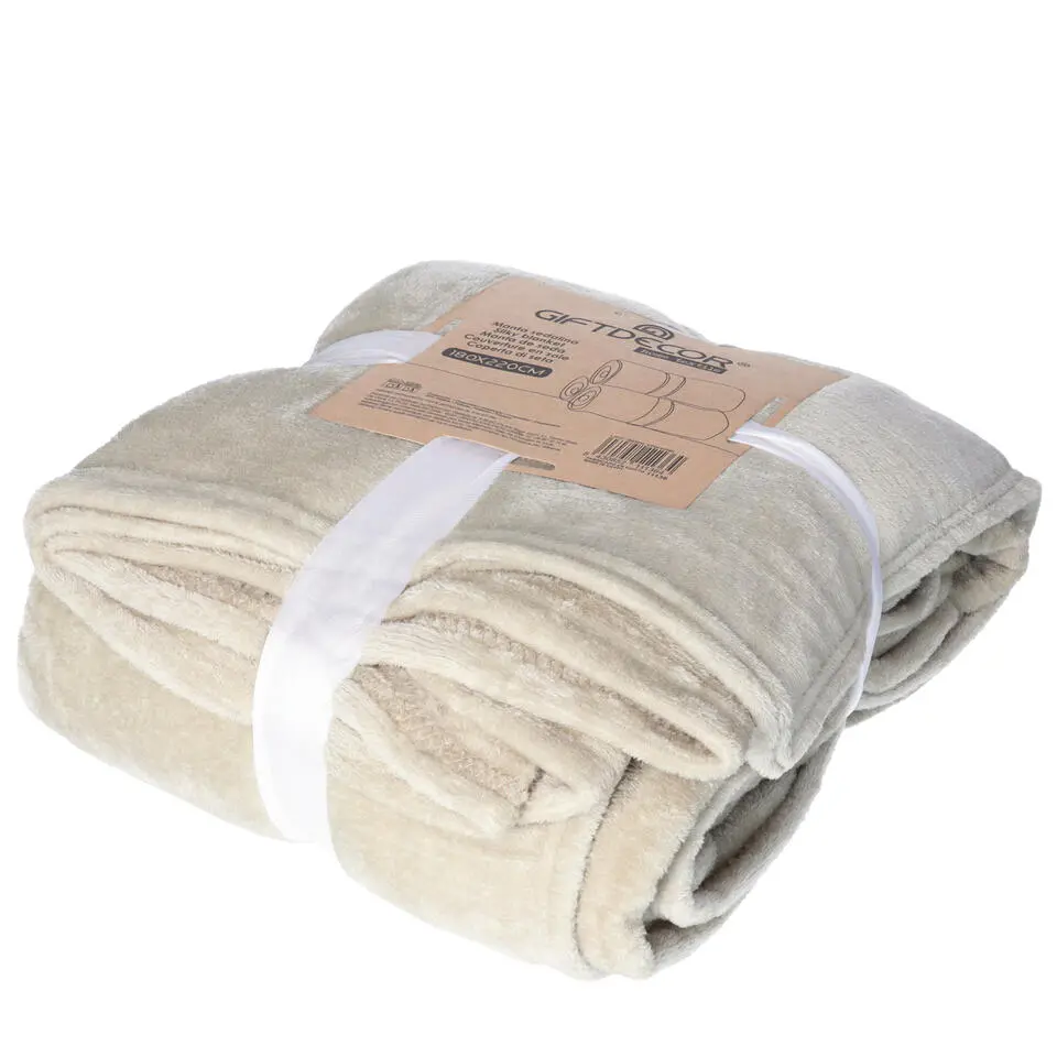 Giftdecor Fleece plaid - zacht groen - XL - polyester - 130 x 160 cm