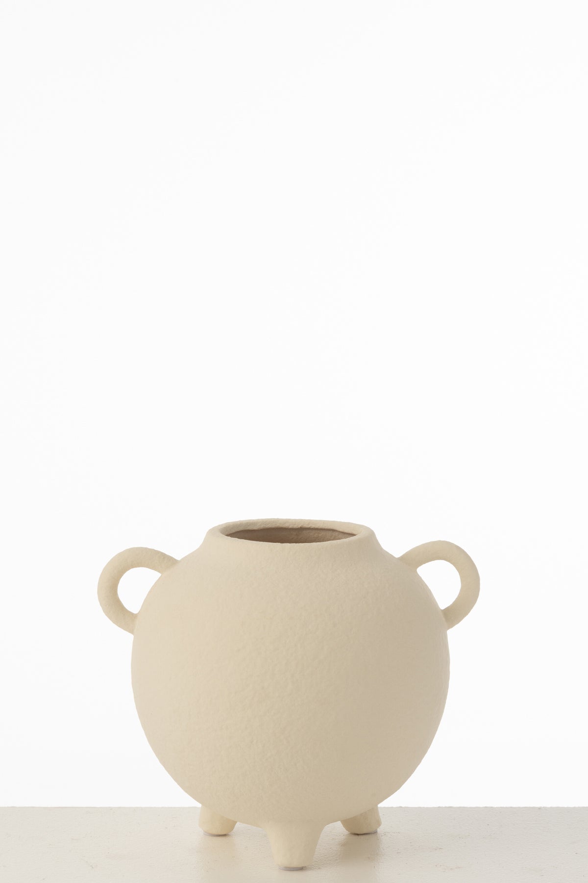 J-Line vaas Kruik Rond - keramiek - beige - Ø 16.5 cm