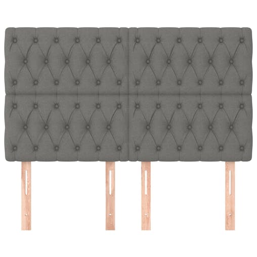 NNEVL Headboards 4 pcs Dark Grey 80x7x78/88 cm Fabric