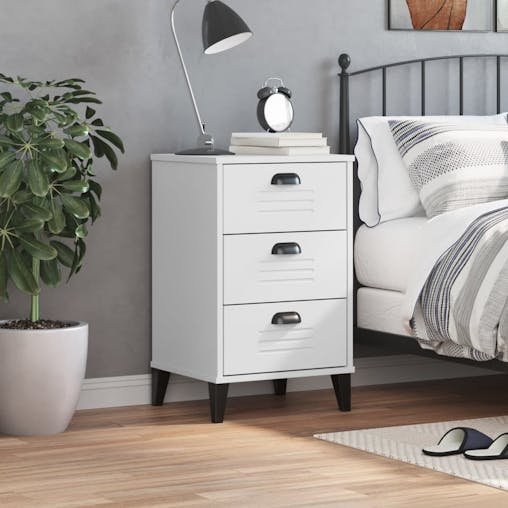 NNEVL Bedside Cabinet VIKEN White Engineered Wood