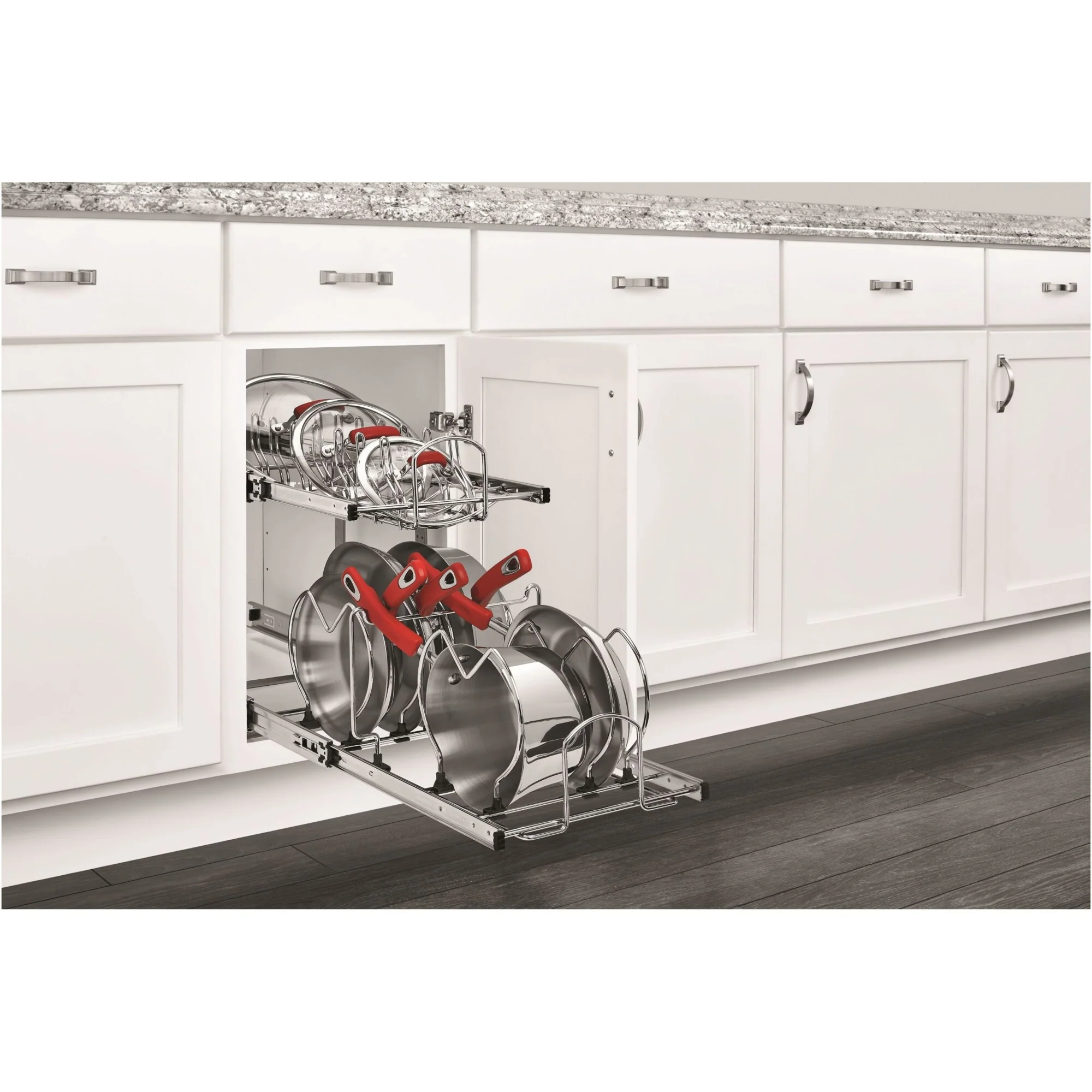 Rev-A-Shelf 5CW2 Series Pull Out 2 Tier Cookware Organizer for 12 Inch