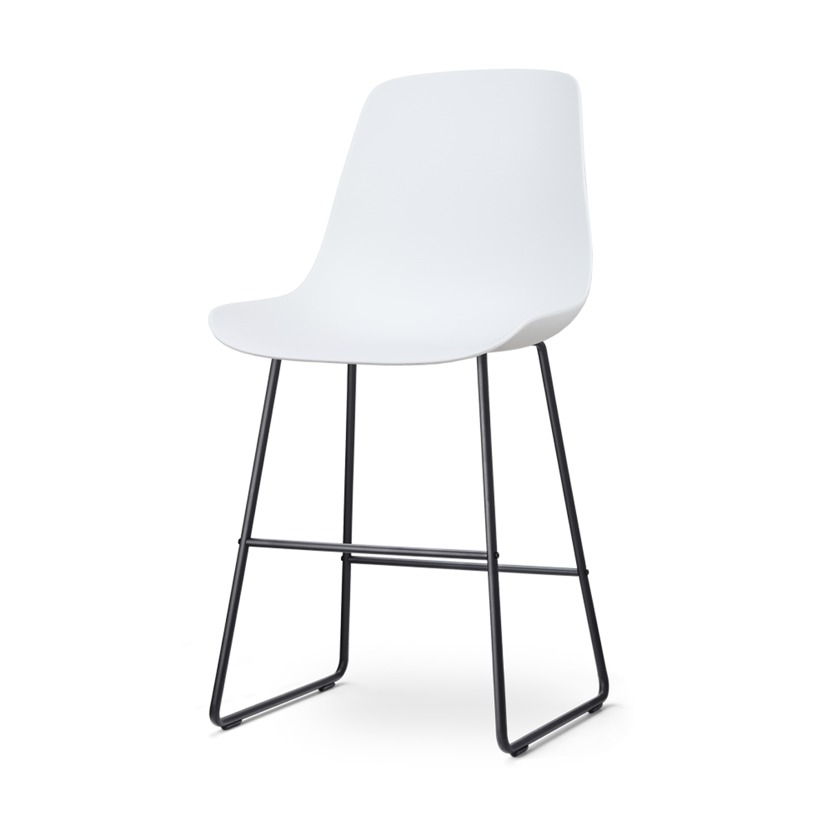 Nolon Nino-Pip Barkruk Wit - Kunststof - Zwart Onderstel - 65 cm
