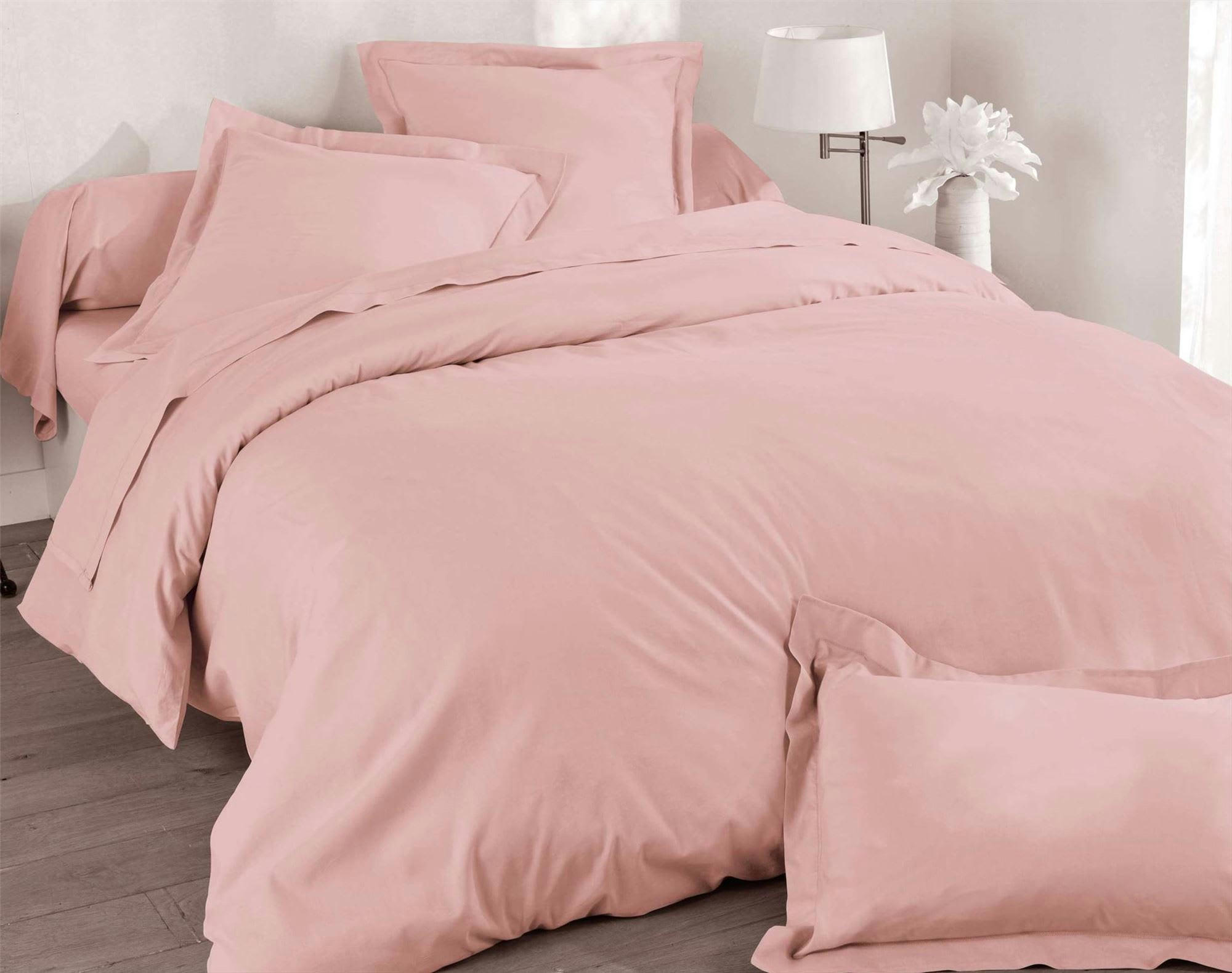 GAMME UNIE LIN PRÉLAVÉ - Drap-housse 90x200x28 rose thé en lin