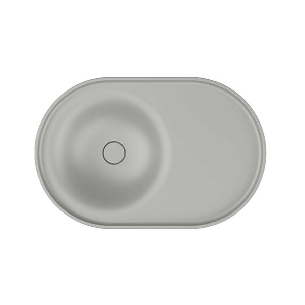 Lavabo semi-encastré POALGI résine Wraitom 64x14,5x42 cm gris humo série DAL
