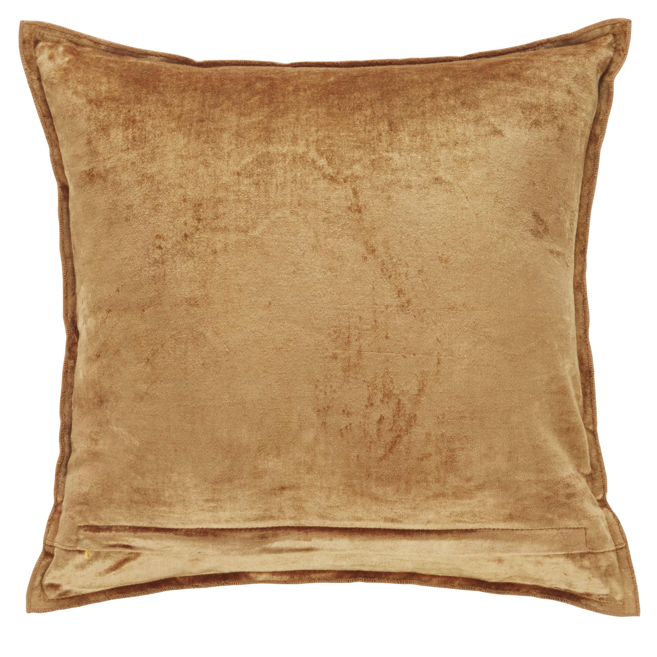 BOLZA - Coussin en velours jaune ocre 45x45
