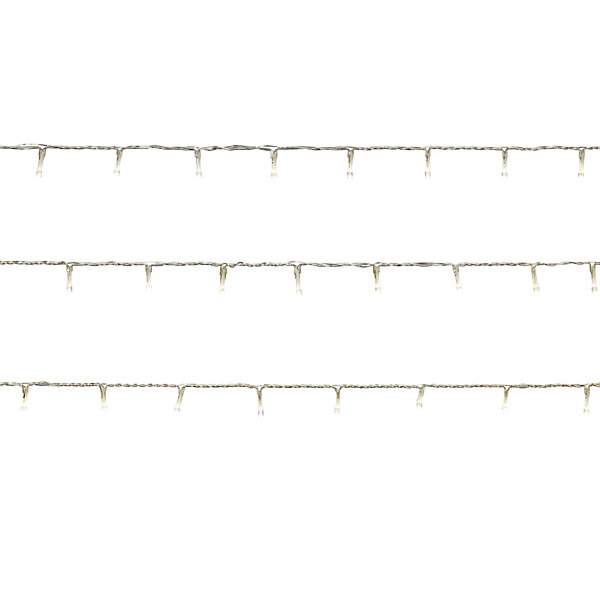 Guirlande lumineuse LED intérieure blanc froid câble transparent 8 fonctions 11 m