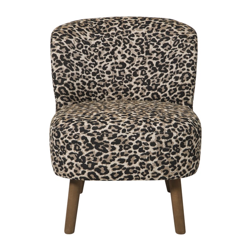 Fauteuil luipaard - bruin - 69x66x56 cm