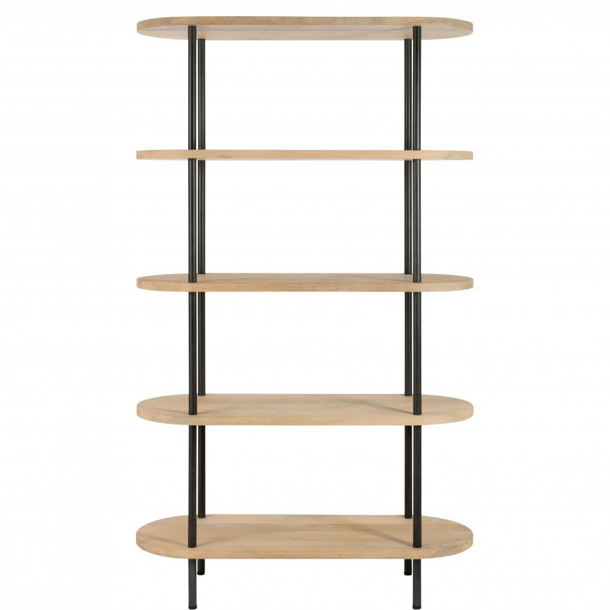 LAHAVANE - Etagère 5 planches en bois et métal noir