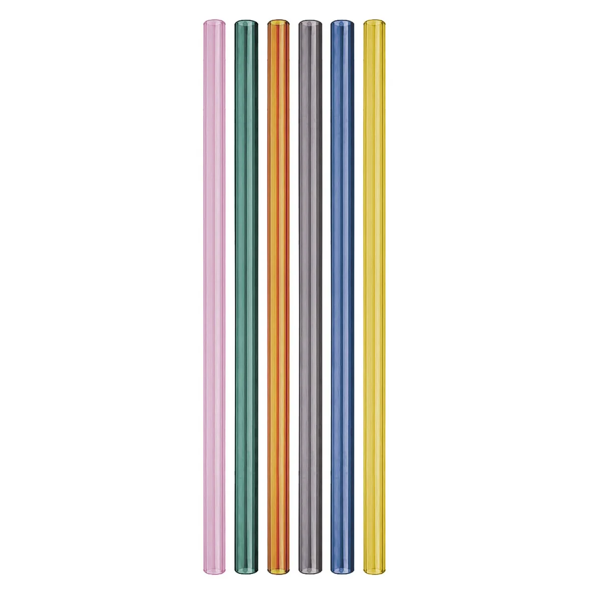 Remember - Glastrinkhalme, mehrfarbig (6er-Set)