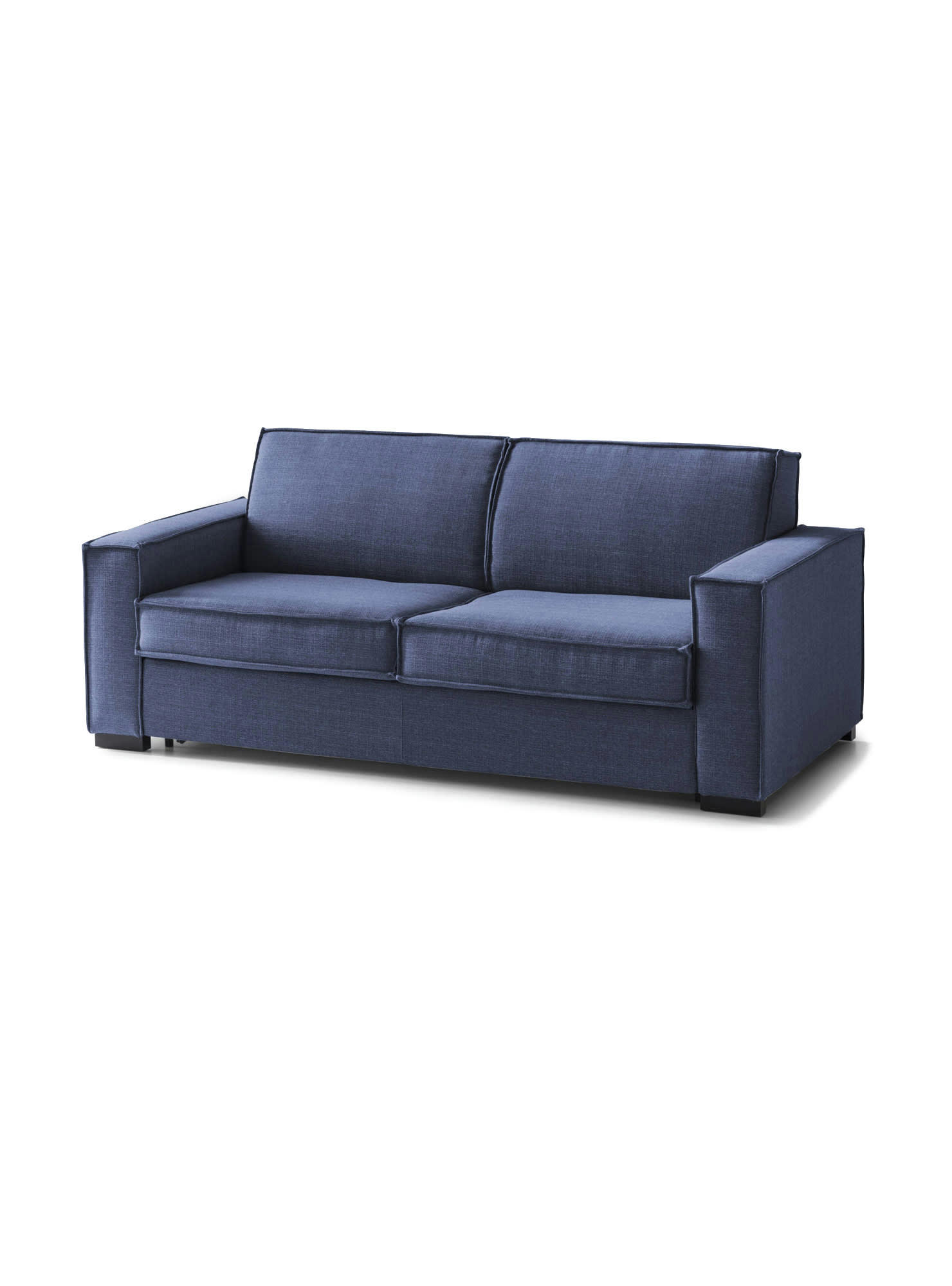 DGOZZ - Canapé fixe 2 places en tissu bleu