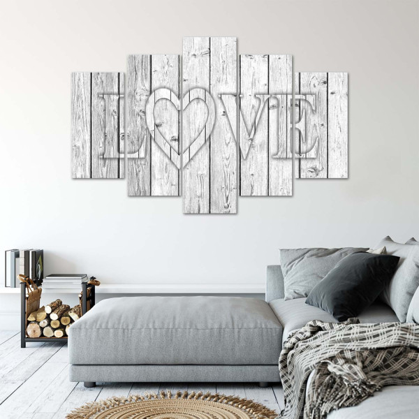 Feeby Obraz 5 częściowy na płótnie Napis Love litery 100x70