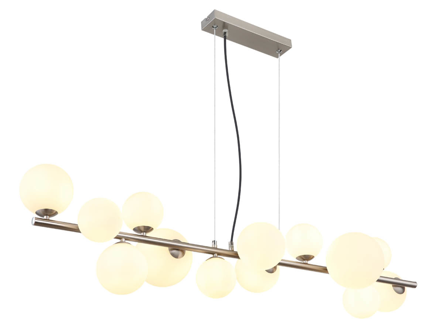Lampa wisząca Riha 13-punktowa metalowa srebrna