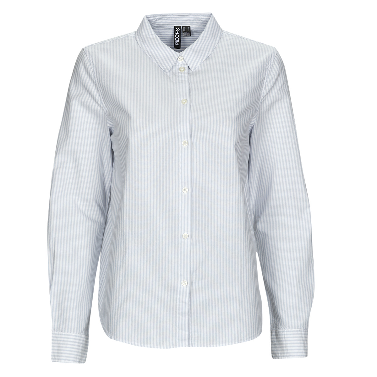 Pieces - PCIRENA LS OXFORD SHIRT - White / Blue