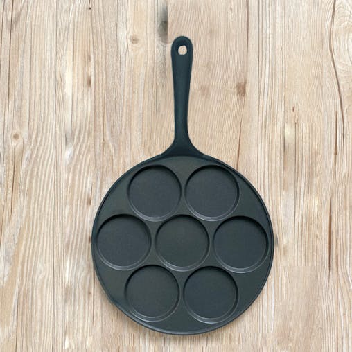 SOGA 2X Cast Iron Takoyaki Fry Pan 7 Hole Grill Mold 23cm
