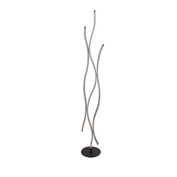 Bloom Lampadaire LED Swirl, Noir Effet Bois