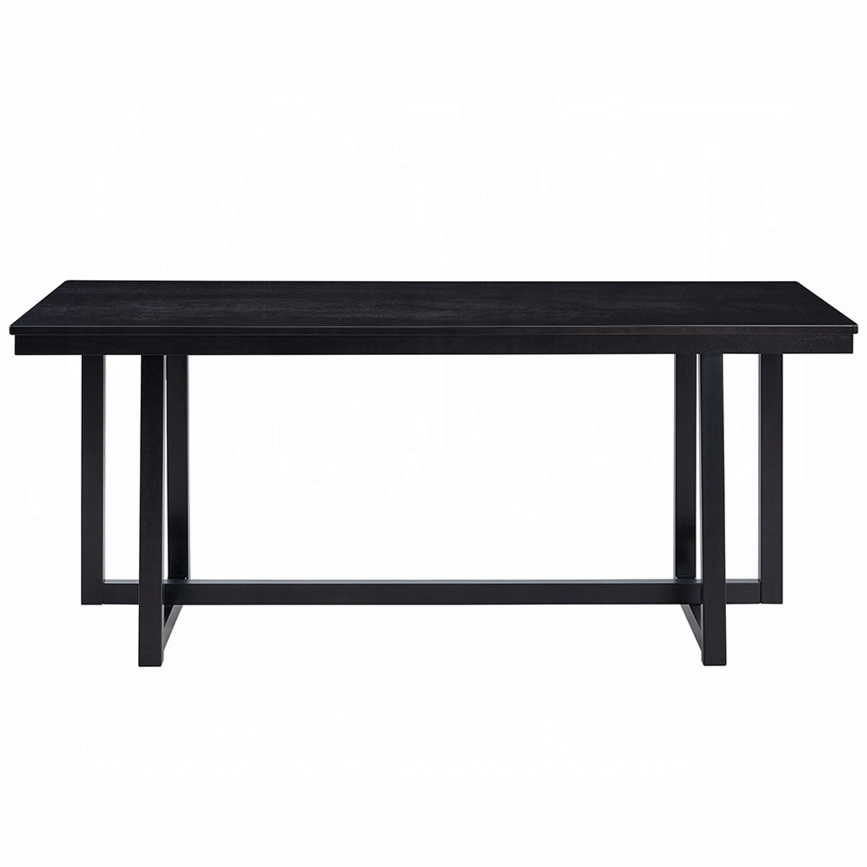 Jory Dining Table, 71 Inch Rectangular Top, Trestle Legs, Modern Black