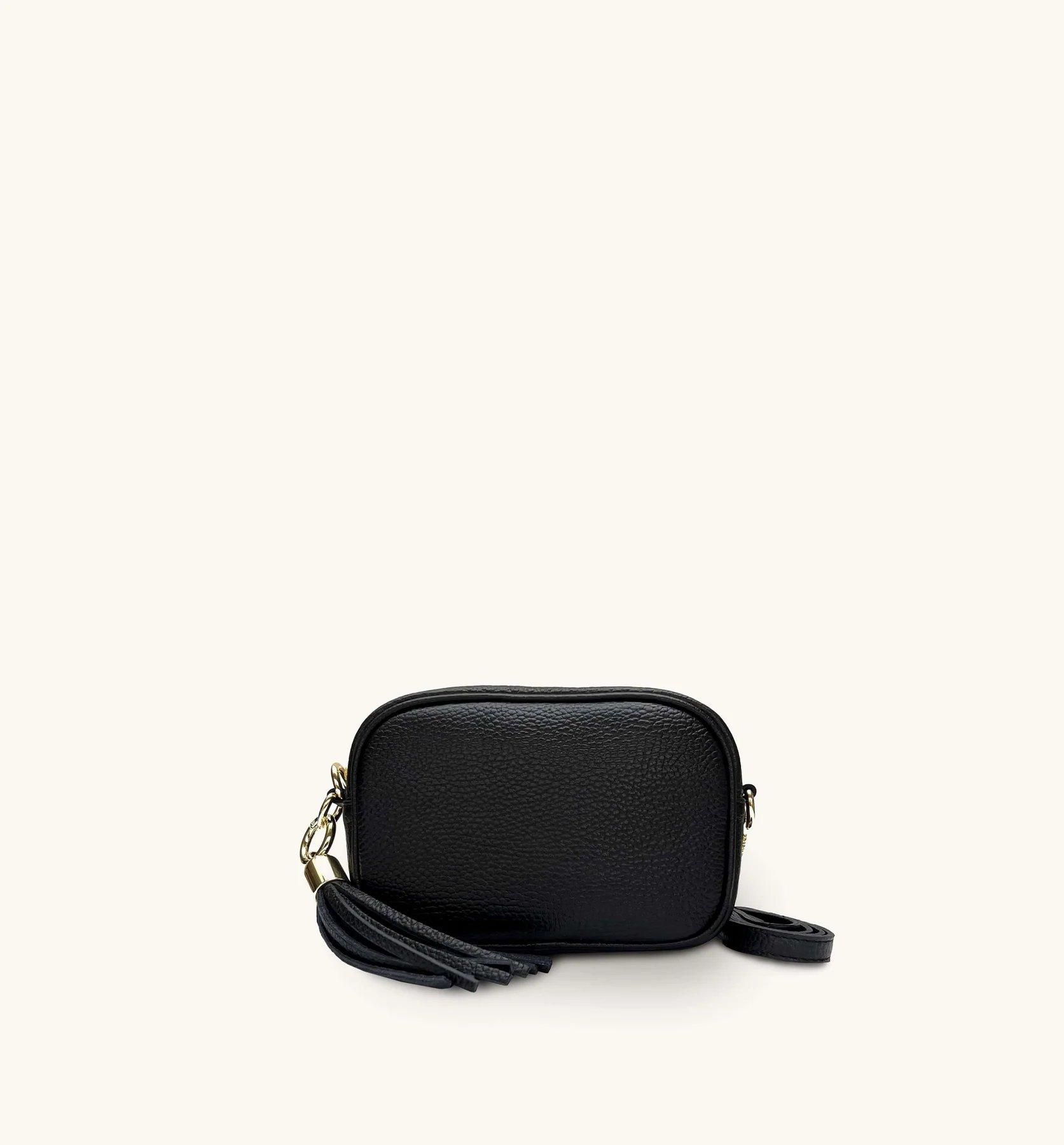 Apatchy London The Mini Tassel Leather Phone Bag With Gold Chain Shoulder Strap