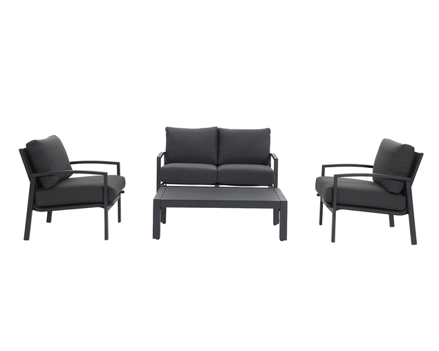 Jette 4 Seater Lounge Bundle - Gunmetal Grey