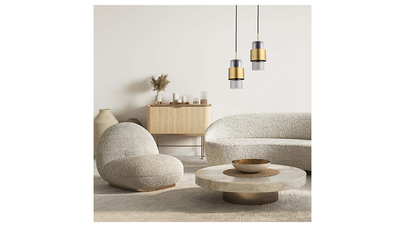 Lampa wisząca Miele szklana złota
