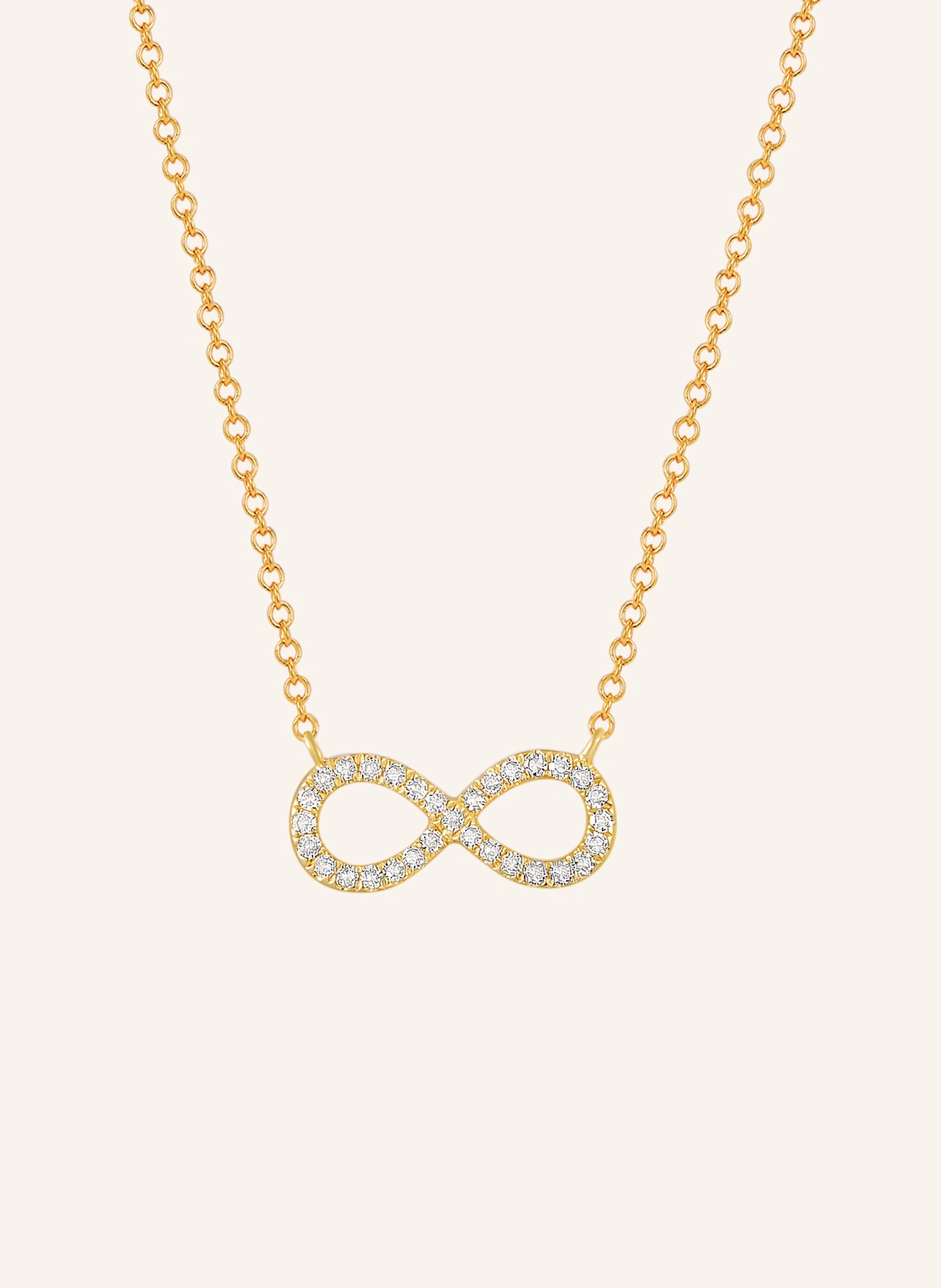 Leaf Halskette INFINITY aus 18 Karat Gelbgold mit Diamanten