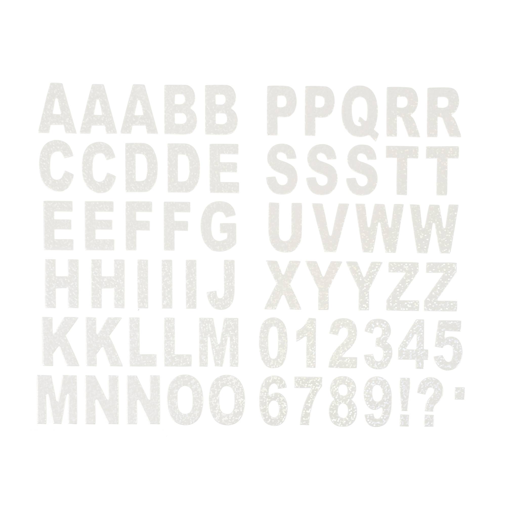 White Foil Chipboard Alphabet Stickers