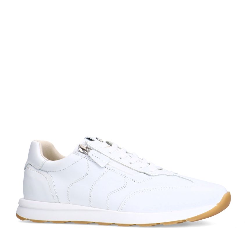 No Stress Witte leren sneakers met rits