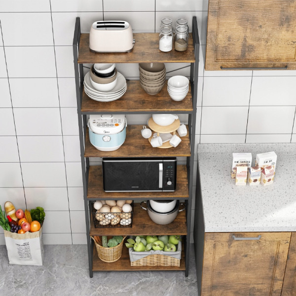 Regał praktyczny loft industrialny stojący ciemny brąz