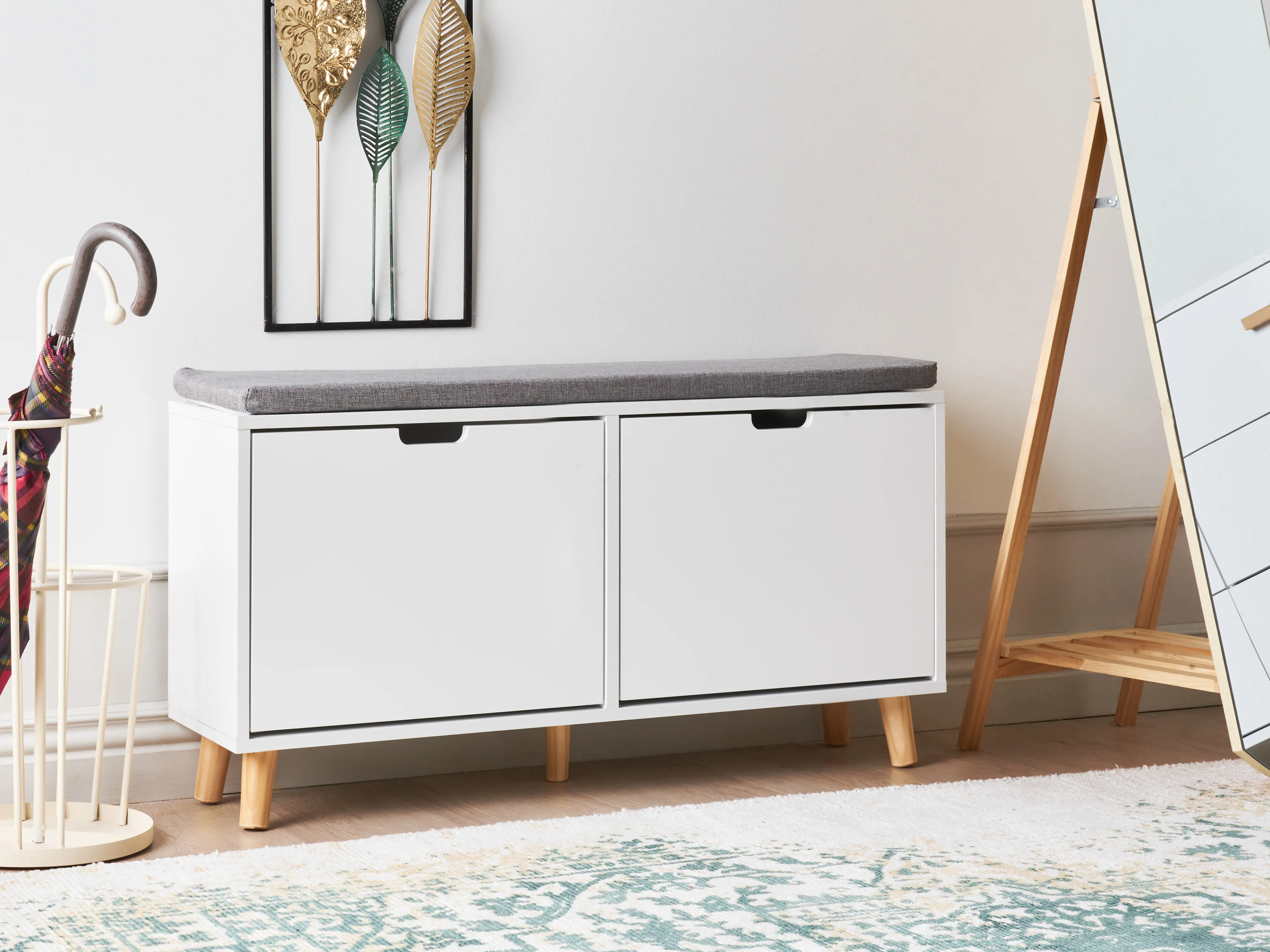 Shoe Storage Bench MINERAL White