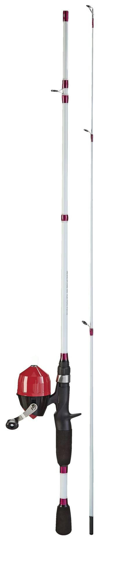 Red Wolf Ladies Spincast Fishing Rod and Reel Combo with Tackle Kit, Pre-Spooled, Medium-Light, Right Hand, 5.6-ft, 3-pc