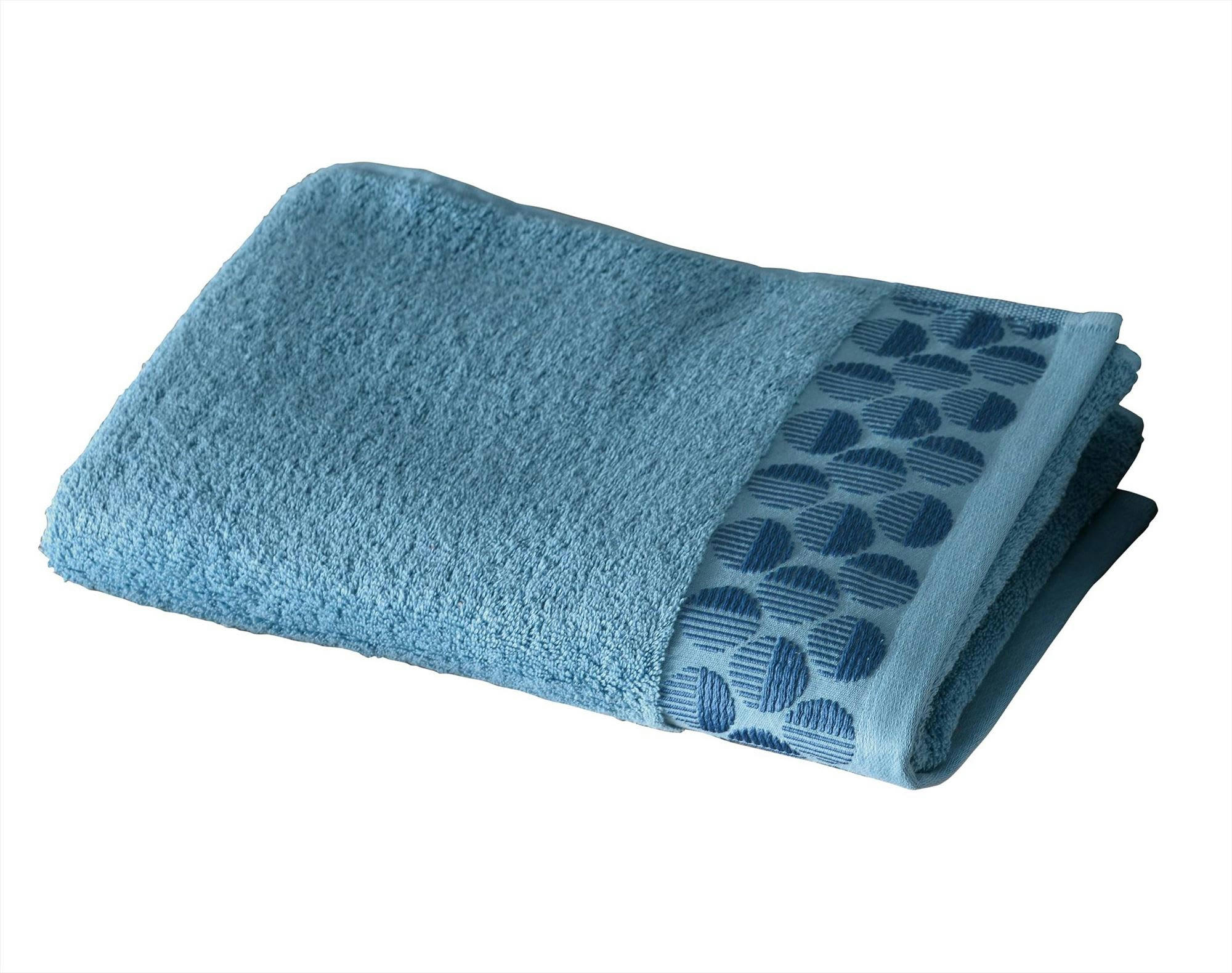 SERVOPTIQUE - Serviette de toilette 50x90 bleu en coton 450 g/m²