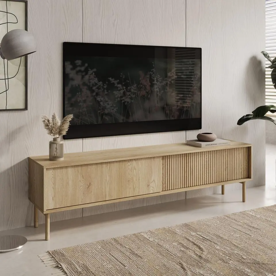 Meubella - Tenerife - TV-Meubel - Eiken - 187 cm
