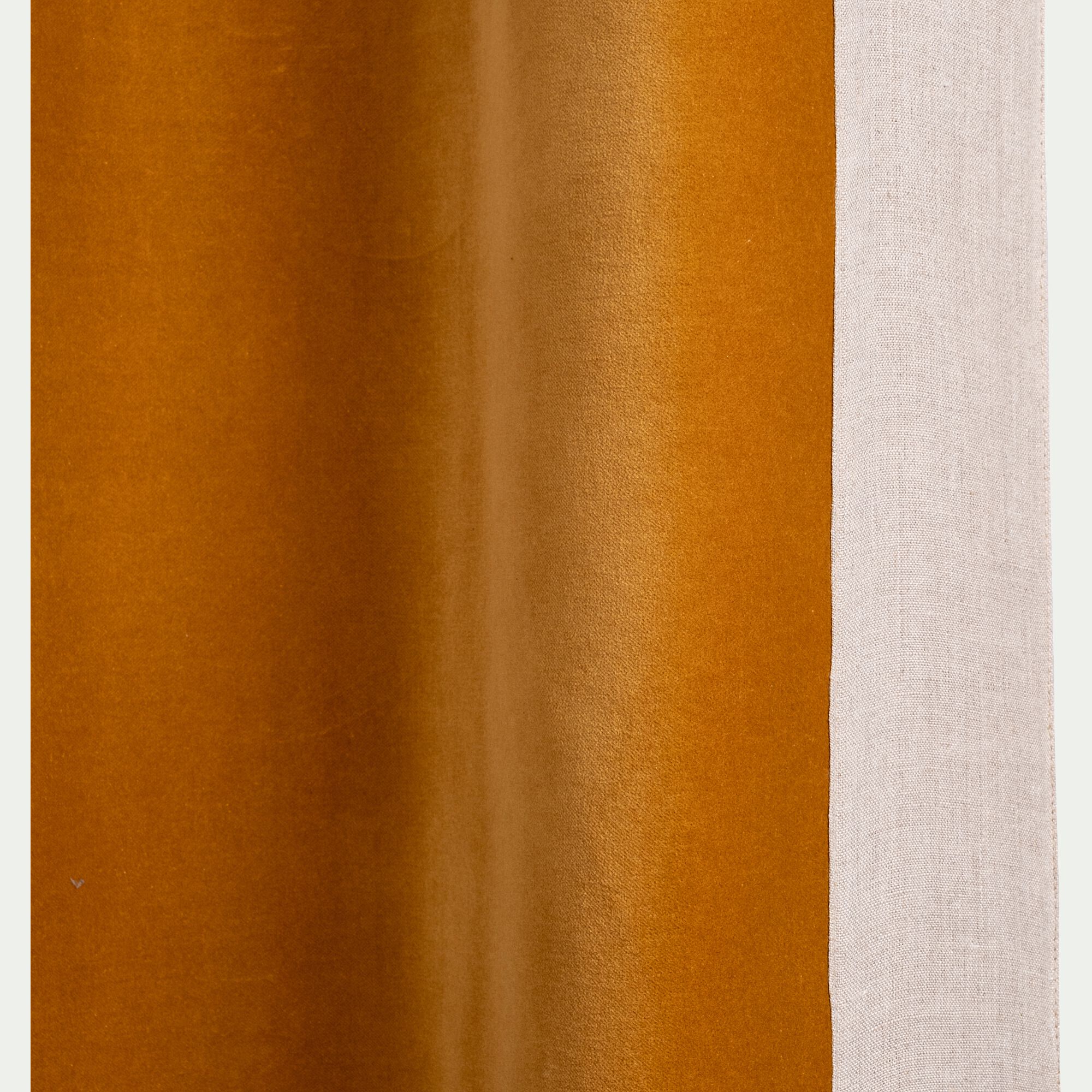 IRENE - Rideau à œillets en velours 135x250cm -jaune alep