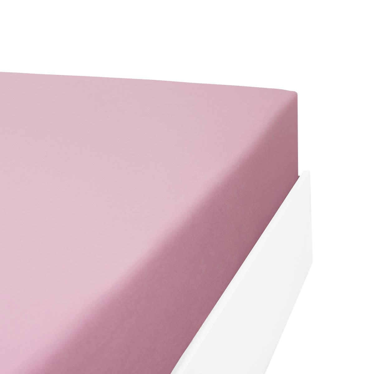TOUDOUX - Drap housse flanelle en Molleton Rose 200x200 cm