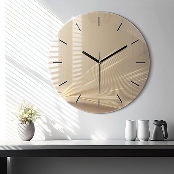 Horloge murale Wallfluent fi60 cm Aiguilles noires Lumière abstraite 1 pcs