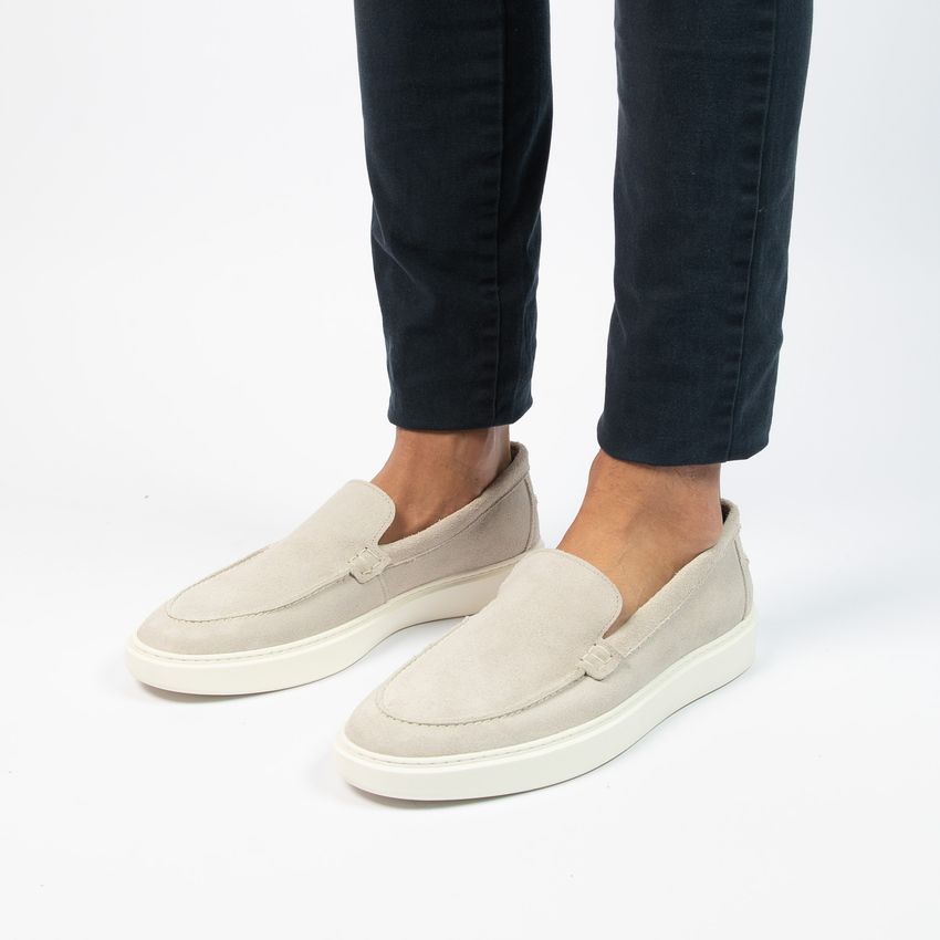 Manfield Beige suède loafers