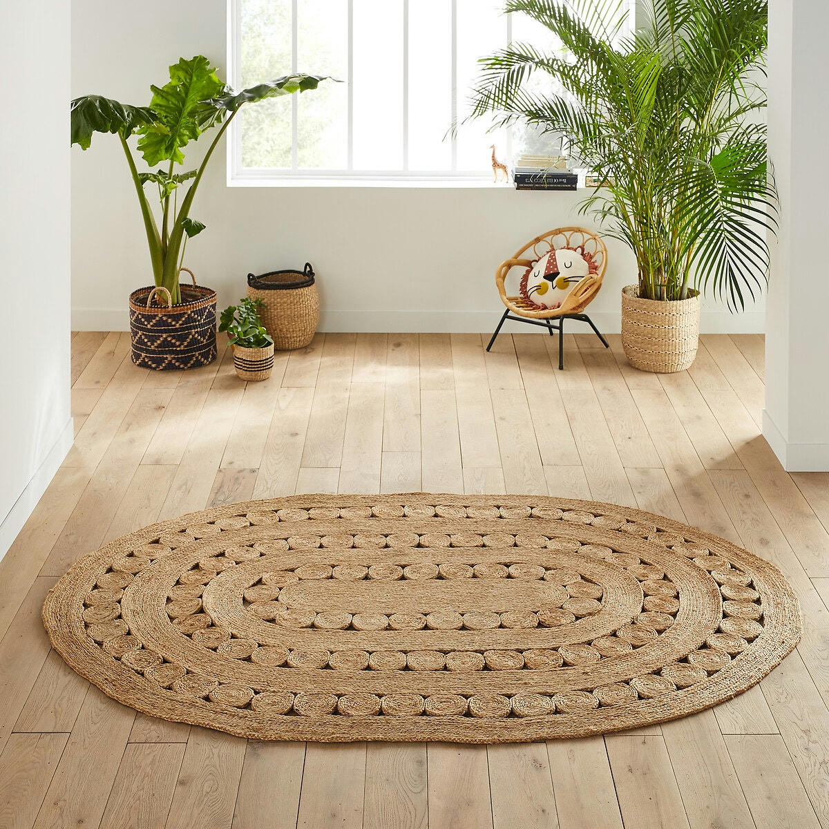 Tapis ovale en jute, Aftas