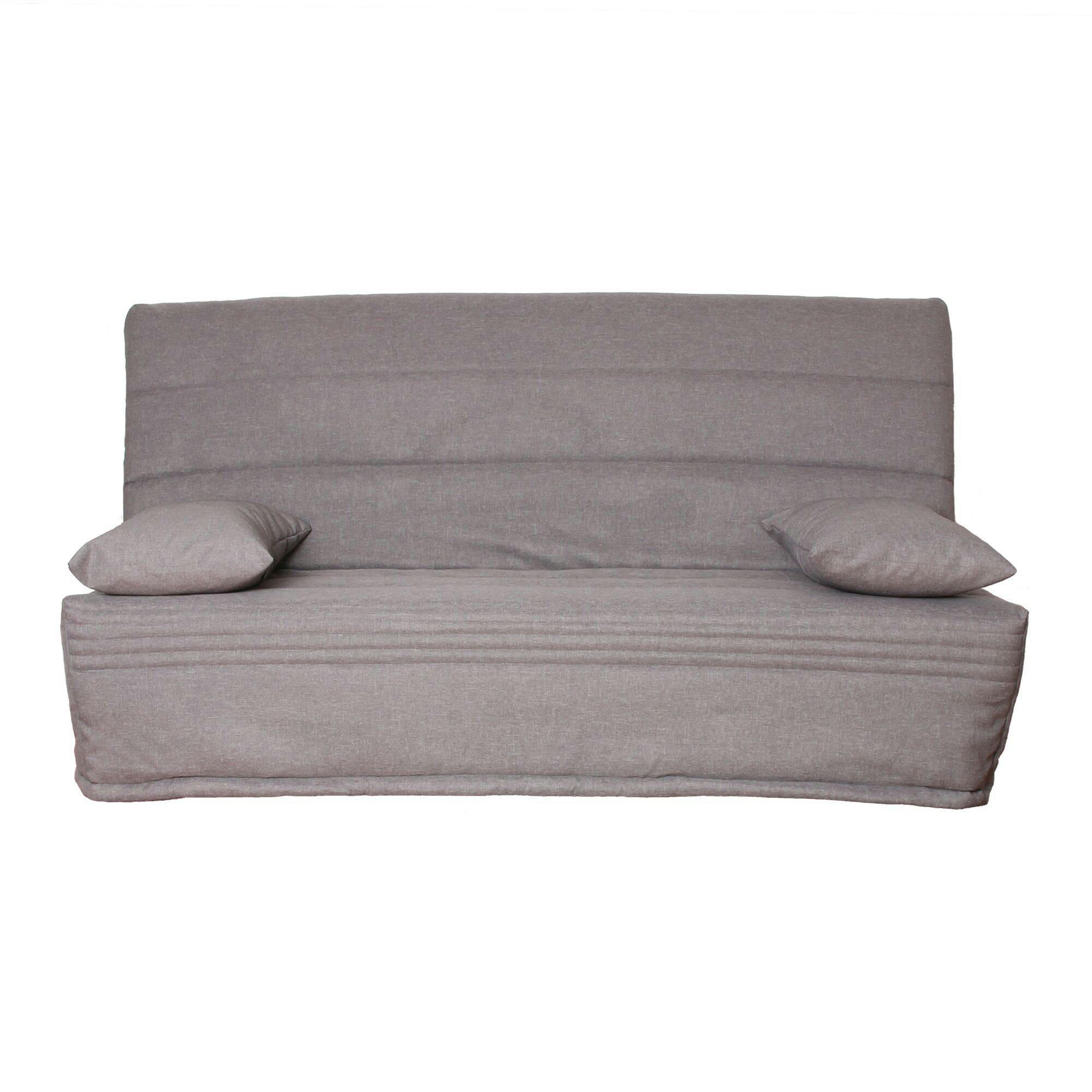 ORTENSE - Banquette clic-clac avec matelas en mousse gris
