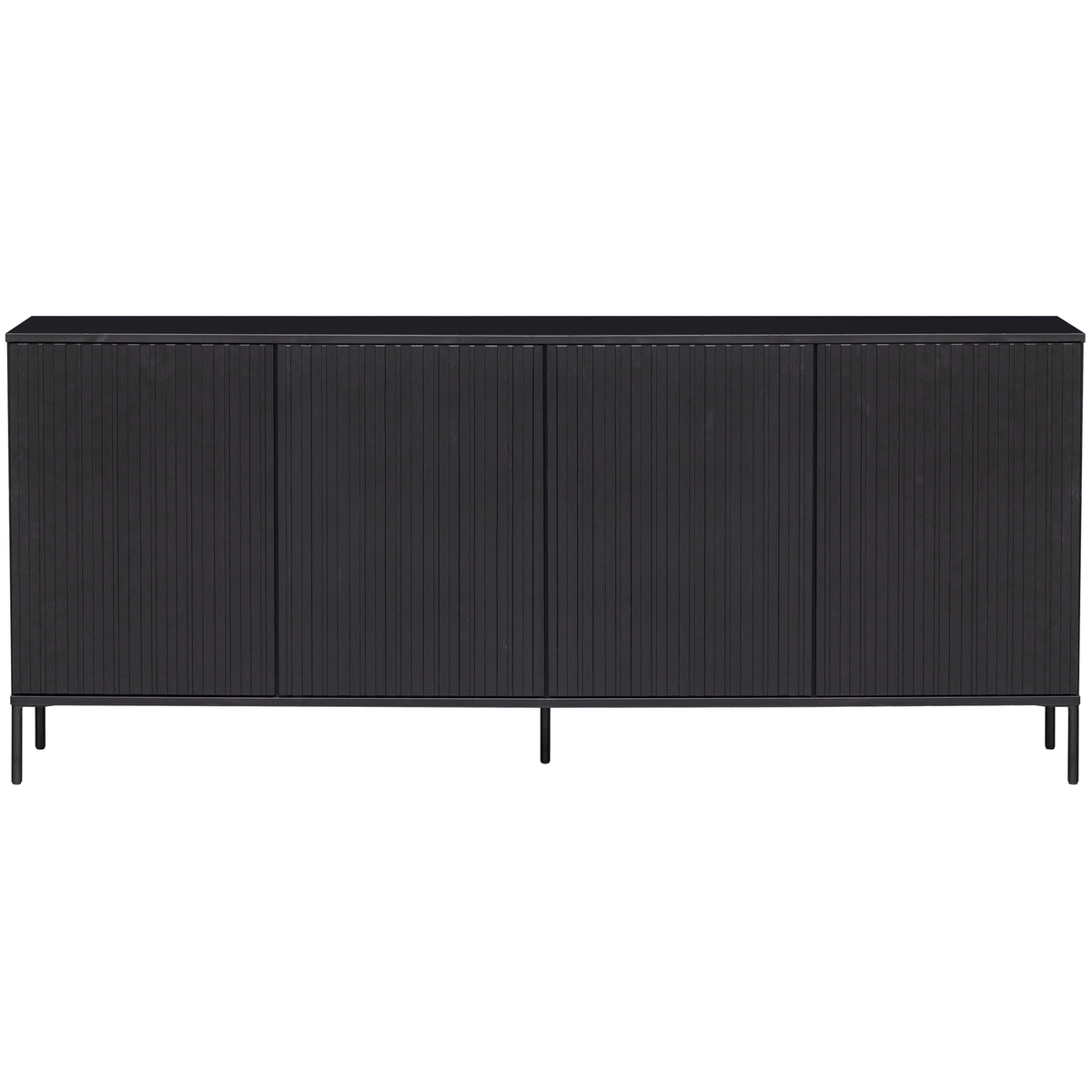 WOOOD dressoir New Gravure - Grenen - Zwart - 85x200x44