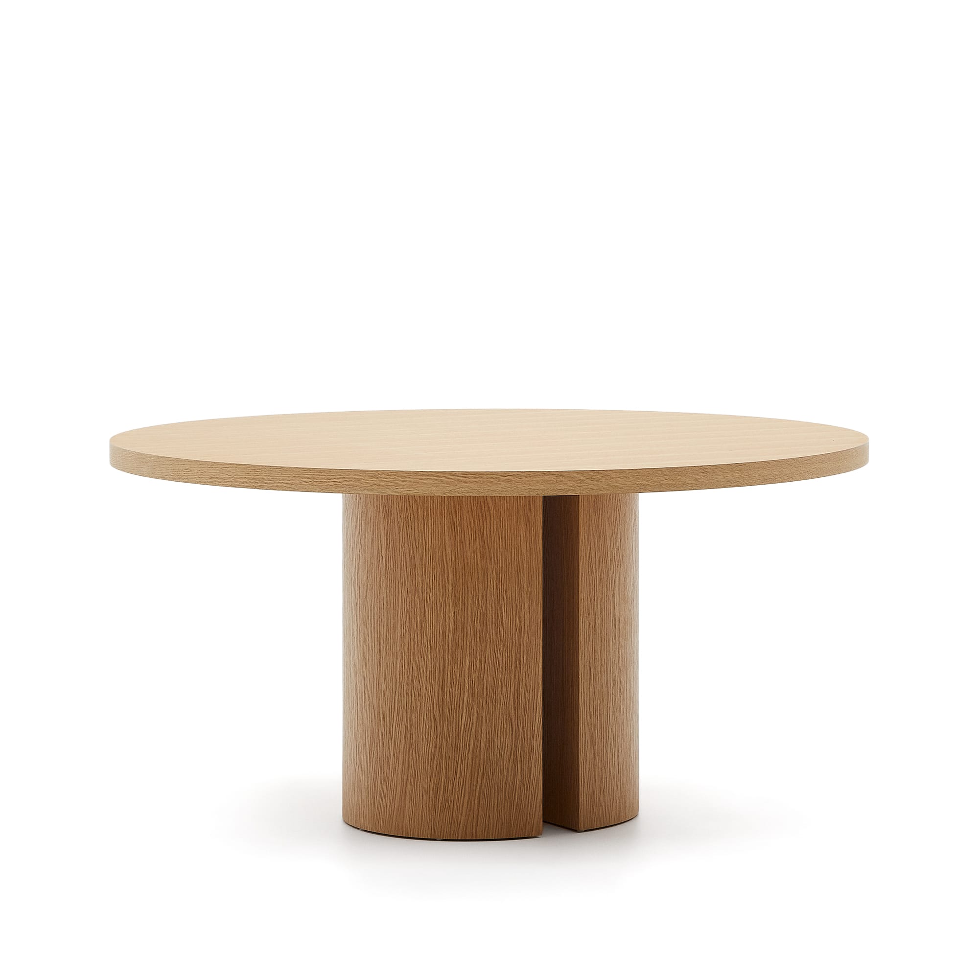 Kave Home - Ronde tafel Nealy van eikenfineer met een natuurlijke