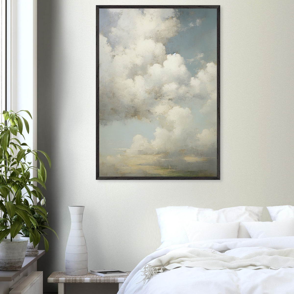 Artfulprints Poster The clouds  - 70x100 cm - Wit