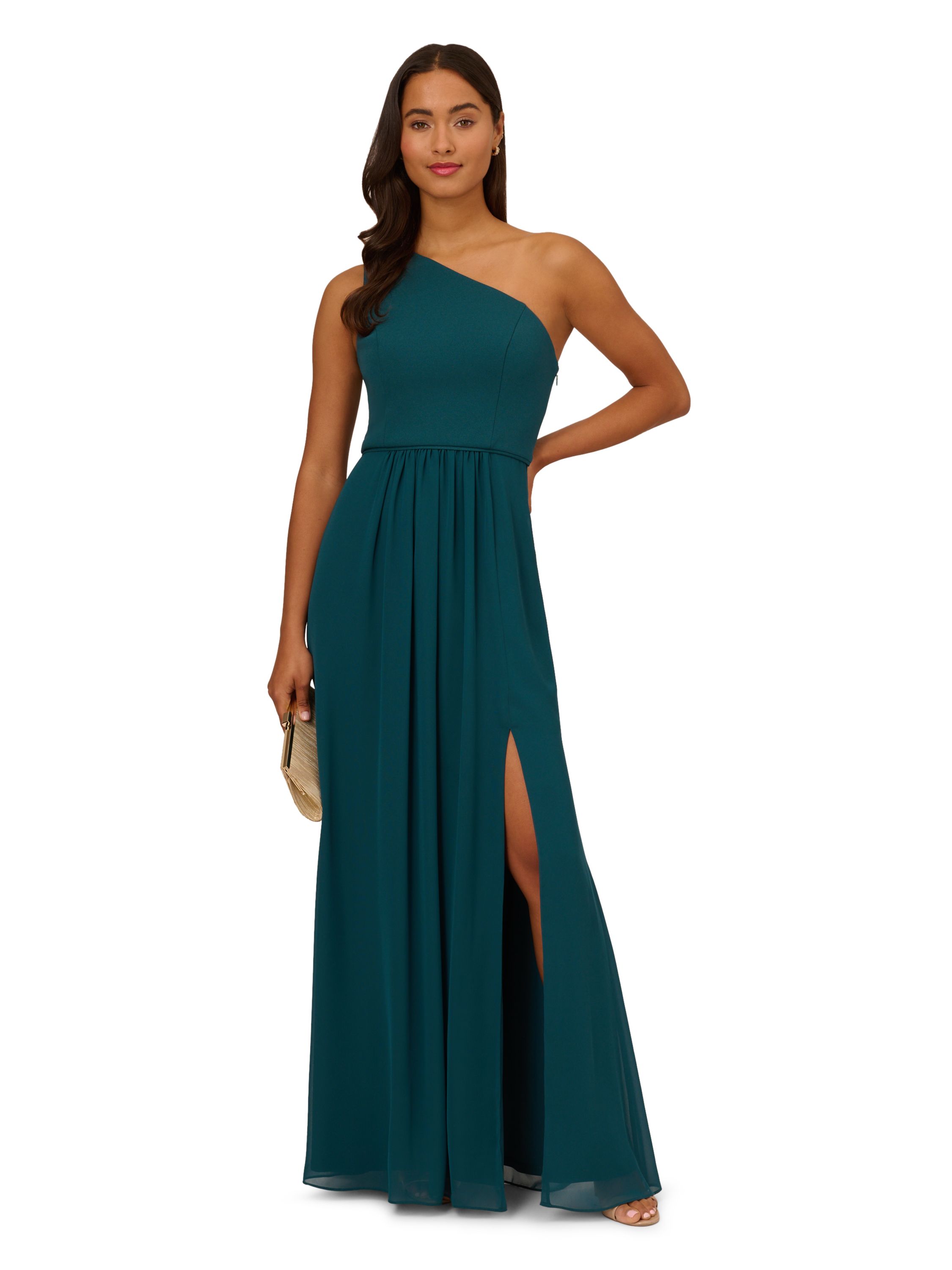 Adrianna Papell One Shoulder Chiffon Gown