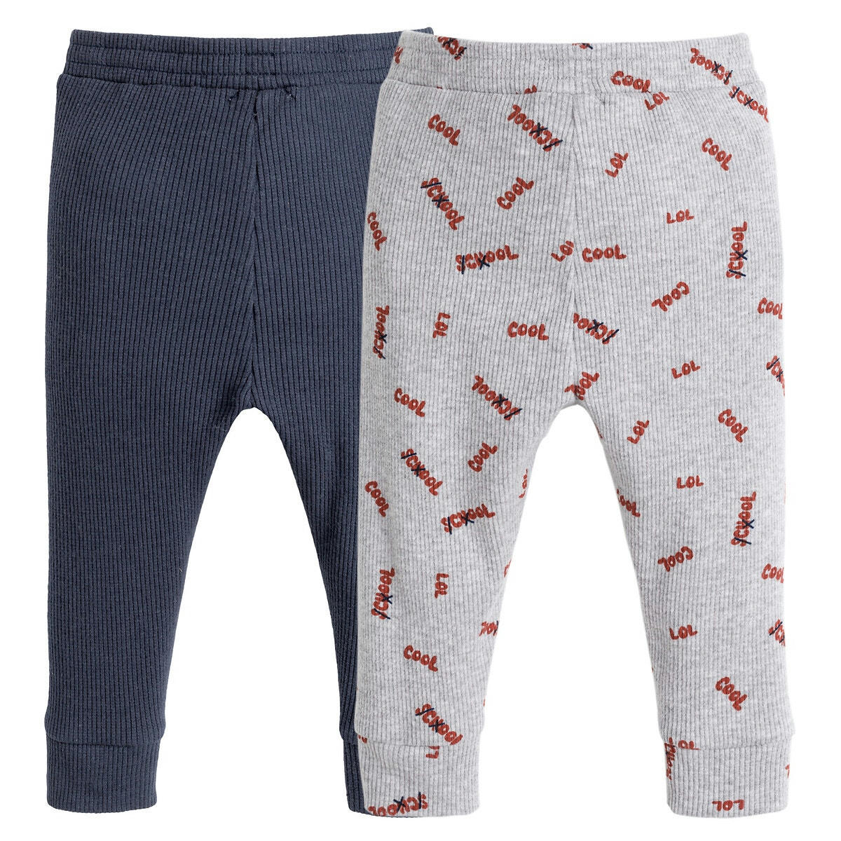 Lot de 2 leggings en côtes 1 mois-3 ans